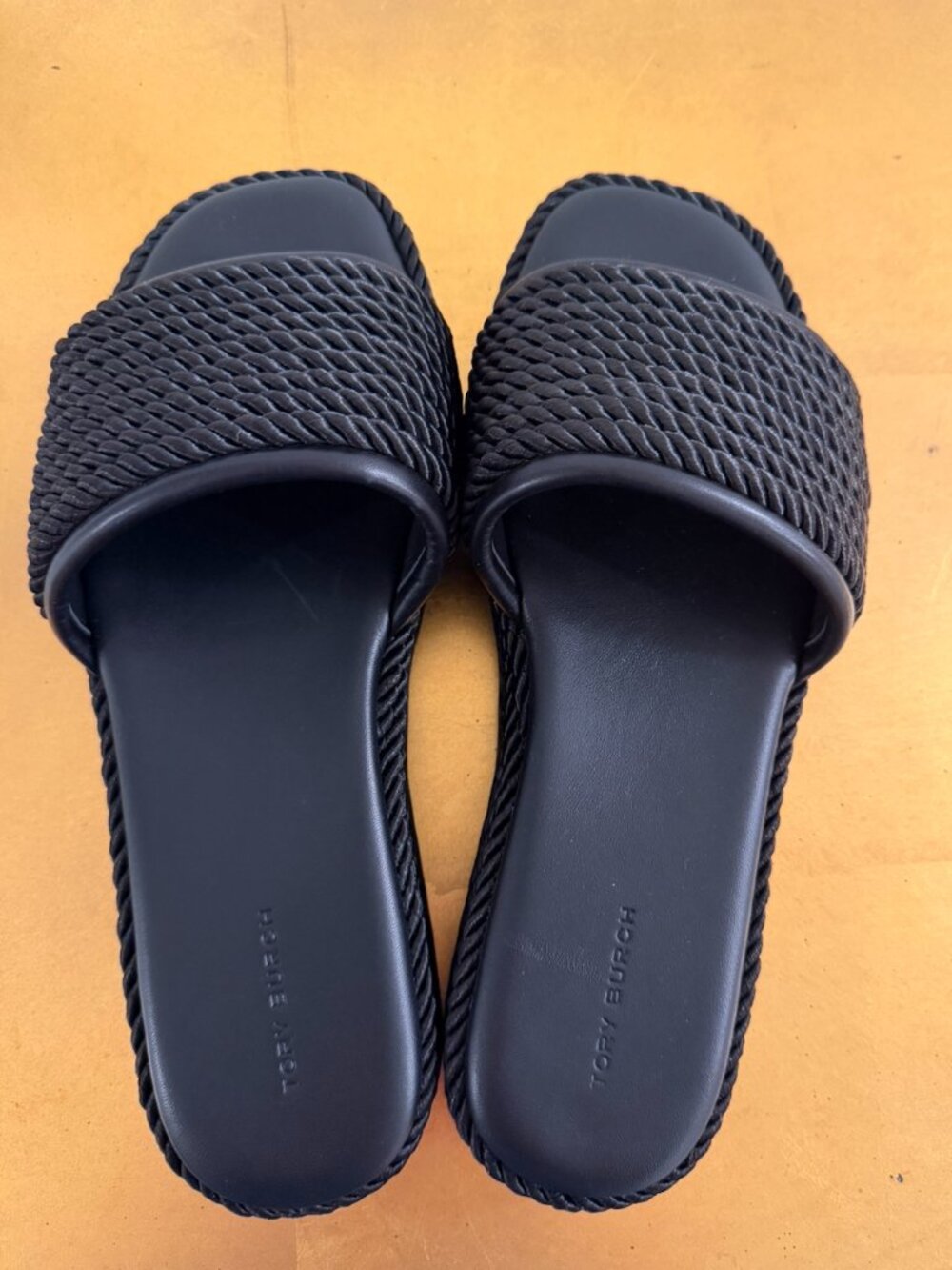 Tory Burch Black Rope Slide Sandals